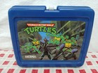 Teenage Mutant Ninja Turtles Tmnt Vintage Blue Plastic Lunch Box W thermos 1989
