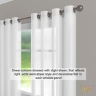 Premium Window Sheer Elegant Voile Curtains With Grommets 84 l X 54 w   White