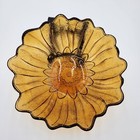 Vintage Indiana Glass Amber Lily Pons Sunflower Pattern 7 Bowl