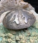 Vintage  Native American Hopi Style Sterling Silver Signed Brooch Pin  20 0g