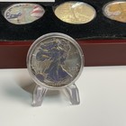 Morgan Mint 2004 Silver Eagle Collection Hologram Colorized Gold Plated 4 Coins