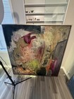 John Richards Large Signed Framed Abstract Art Painting 1965 Single Piece