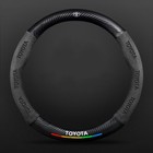 15  Steering Wheel Cover Genuine Leather For Toyota Black Leather