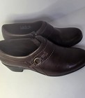 Clark Collection Side Zip Leather Rich Brown Ankle Boots Womens Size 8 5
