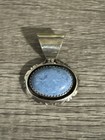 Native American Navajo Indian Sterling Silver B Piaso Jr Blue Stone Pendant