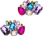2 Pieces Rhinestone Shoe Clips  Multicolored Crystal- Bridal Shoes Decorations