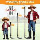 Long Handle Weeding Sickle With Serrated Doubleedged Blade For Efficient Garden 