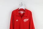 Adidas Mens Size Xl Detroit Red Wings Hockey Half Zip Pullover Top Jacket Red