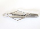 Vintage Monogrammed Tie Bar Clip Tmr Silver Tone Textured 1950s Mcm Jewelry
