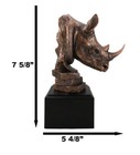 Black African Rhinoceros Bust Statue 7 5 h Rhino Monolith Bronze Electroplated