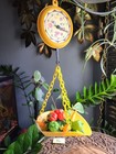 Vintage Anthropomorphic Hanging Kitchen Scale Toy W  Face Dial Veggie Kitsch