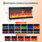 75 In Fireplace Tv Stand With 3-sided Glass adjustable Led Flame For Living Room