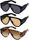 Oversized Retro Aviator Sunglasses For Men   Women - Vintage 70s Style  Thick Fr