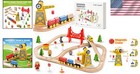 55-piece Wooden Train Set - Compatible With Major Brands For Endless Fun