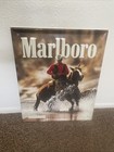 Vintage Marlboro Cigarettes Embossed Metal Advertising Sign Marlboro Man 21 X 17