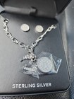 Harley-davidson Women s Crystal Wing Necklace   Earring Set  Sterling Silver Box