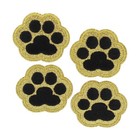  3 Pack  Embroidered Black Paw Print Iron-on Patch Appliques  1 9  X  1 6   4ct