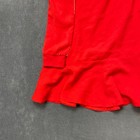 Adidas Originals Dress Womens S Red 3-striped Crew Neck Long Sleeve Ruffled Hem