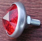 Red Glass Faceted Jewel Reflector Vintage Schwinn Bike Rack Antique Bicycle Car