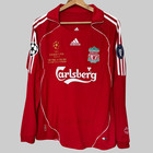 Liverpool 2006 2008 Home Football  Soccer Long Sleeve Jersey  8 Gerrard