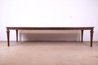 Henredon Italian Provincial Carved Mahogany Parquetry Top Extension Dining Table