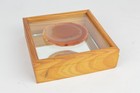 Vintage Agate Wooden Trinket Box Mirrored Jewelry Case Magnetic Closure 5x5x1 5