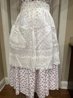 Vintage 1950 s Half Apron Sheer W  Lace Trim Pocket Tie Waist Cottage Core