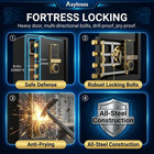 17 5  Fireproof Safe Box With Hidden Lock   Programmable Keypad