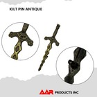 Kilt Pin Scottish Crest Highland Celtic Sword Kilts Pin 4  Antique Finish Aar
