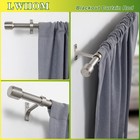 Brushed Nickel Curtain Rods For Windows 16 To 56 Inch  1 Inch Diameter Blacko   