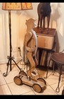 Fantastic Antique Vintage Folk Art 1940s 1950s Handmade Large Pull Walking Man 