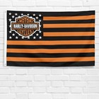 For Harley Davidson Motorcycle Usa Flag 3x5 Ft Legendary Garage Wall Banner