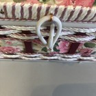 Vintage Rose Sewing Basket Wicker With Rose Flowers With Sewing Items