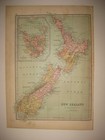 Large Antique 1875 Australia New Zealand Tasmania Map Detailed Superb Rare Nr