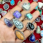 Turquoise   Mix Gemstone 925 Sterling Silver Plated Wholesale Lot Rings Jewelry