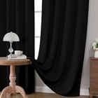 Black Blackout Curtains 84 Inch Length 2 Panels Set  Rod Pocket  w52 X L84 Inch 