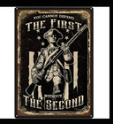 1pc Retro Metal Tin Sign - First And Second Amendment Vintage Wall Art Decor  Pa