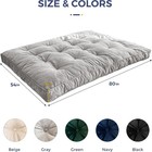 6  Grey Velvet Futon Mattress Full Size  Versatile Shredded Foam Sofa Bed