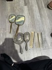 Vintage Silver Plated Vanity Set Hand Mirrors  Brushes   Combs 