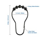 Rustproof Shower Curtain Hooks  12 Metal Rings Set  Durable Matte Black