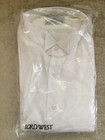     white Lord West Tuxedo Dress L Shirt Wing Collar 1 8  Pleats French Cuffs New