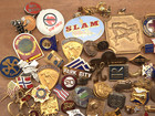 Vintage 100pc Lot Enamel Service Lapel Pins Medals Fraternal Scouts School Pins