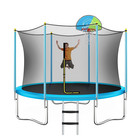 8ft Trampoline For Kids With Safety Enclosure Net  Basketball Hoop And Ladder  E