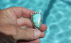 Killer Size 7 - Turquoise Ring   Stone From  8 Mine In Nv - Sterling