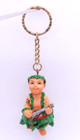 Vintage Hawaii Hula Man W ukulele Keychain Grass Skirt Singing Guy Souvenir Plas