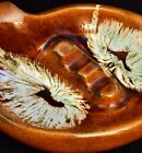 Sale-vtg Mid Century Collectible Brown   Pale Green Ceramic Ashtray