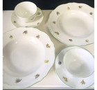 Richard Ginori Antico Eden Teacup Saucer Deep Plate Set Italy Porcelain Used