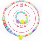 Little Girls Necklace Bracelet  3 Sets Lovely Colorful Beads Toddler Necklaces F