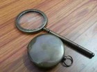 Handmade Magnifying Glass With Brass Nautical Lid Compass Collectible Antique