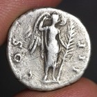 Hadrian Coin Ancient Roman Empire Silver Denarius 126ad Victory Crowning Herself